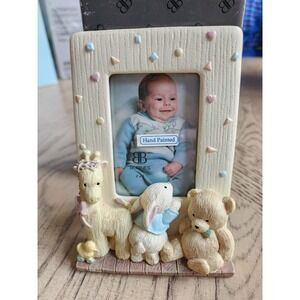 Baby Picture Frame Nursey Giraffe Bunny Bear Animal Vintage New Burnes Of Boston